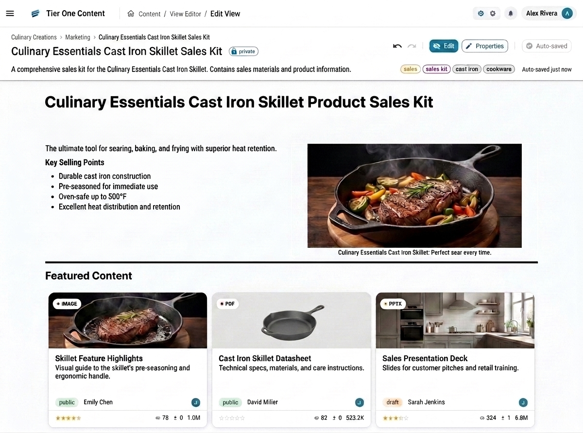 Custom View Example - Product Sales Kit