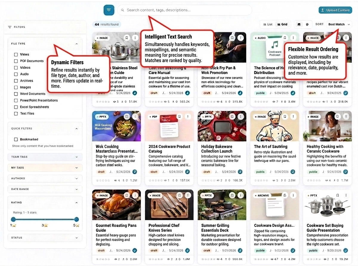 Advanced Search & Filtering - Search with multiple filters, tags, and ratings