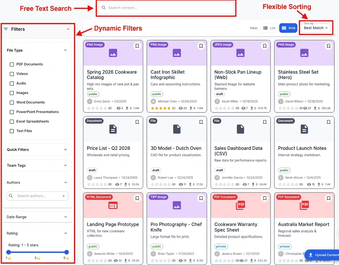 Advanced Search & Filtering - Search with multiple filters, tags, and ratings